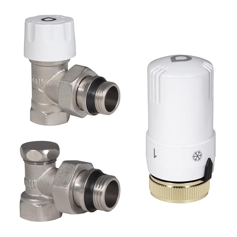 Комплект кранів радіаторних кутових Remi 1/2”