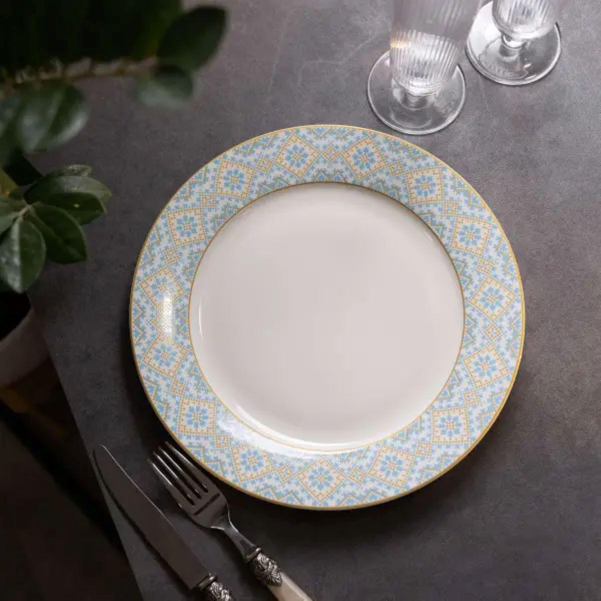 Тарілка керамічна сервірувальна з орнаментом 26,5 см (5406) - фото 6