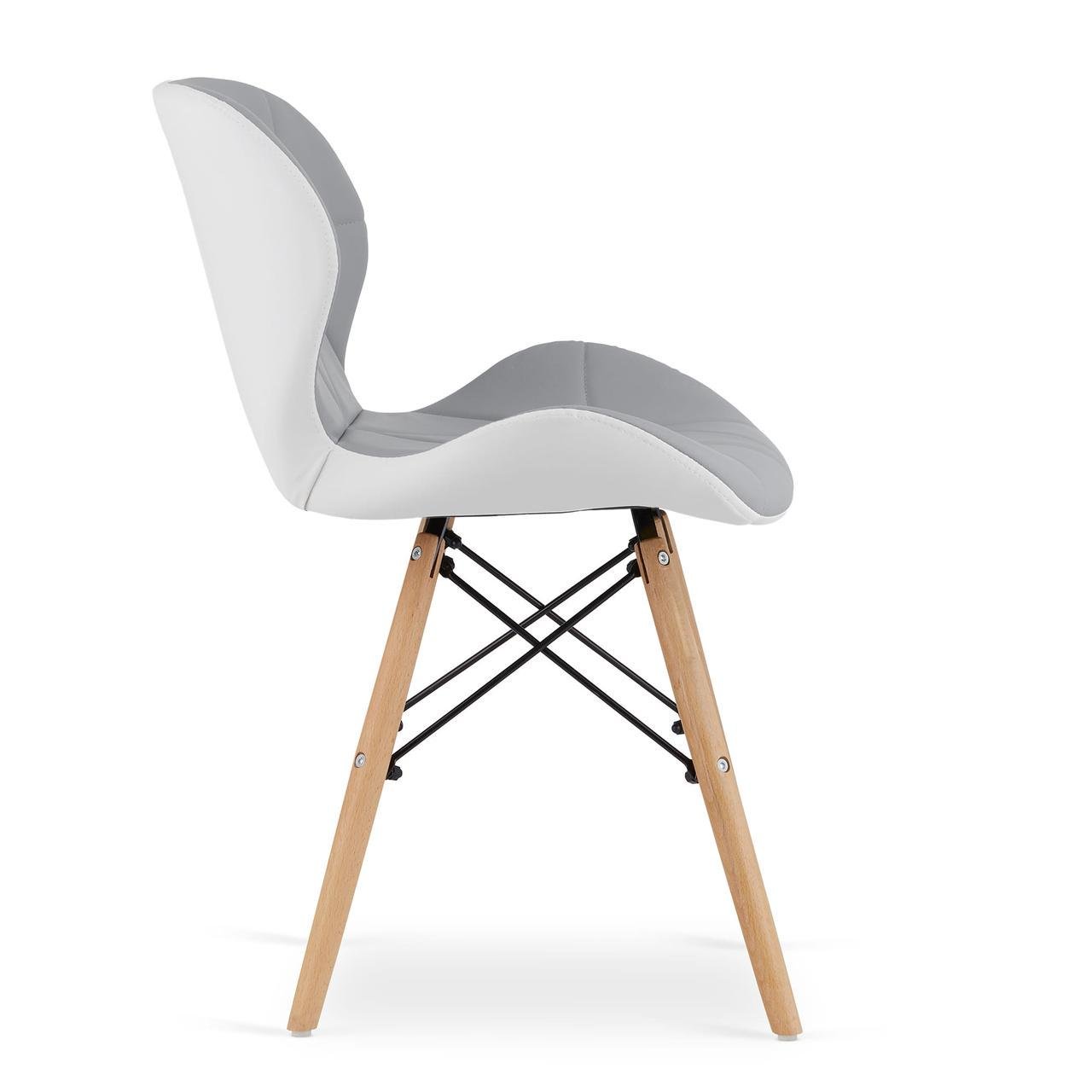 Крісло екошкіра Leobert Lago White-Gray (30710177) - фото 5