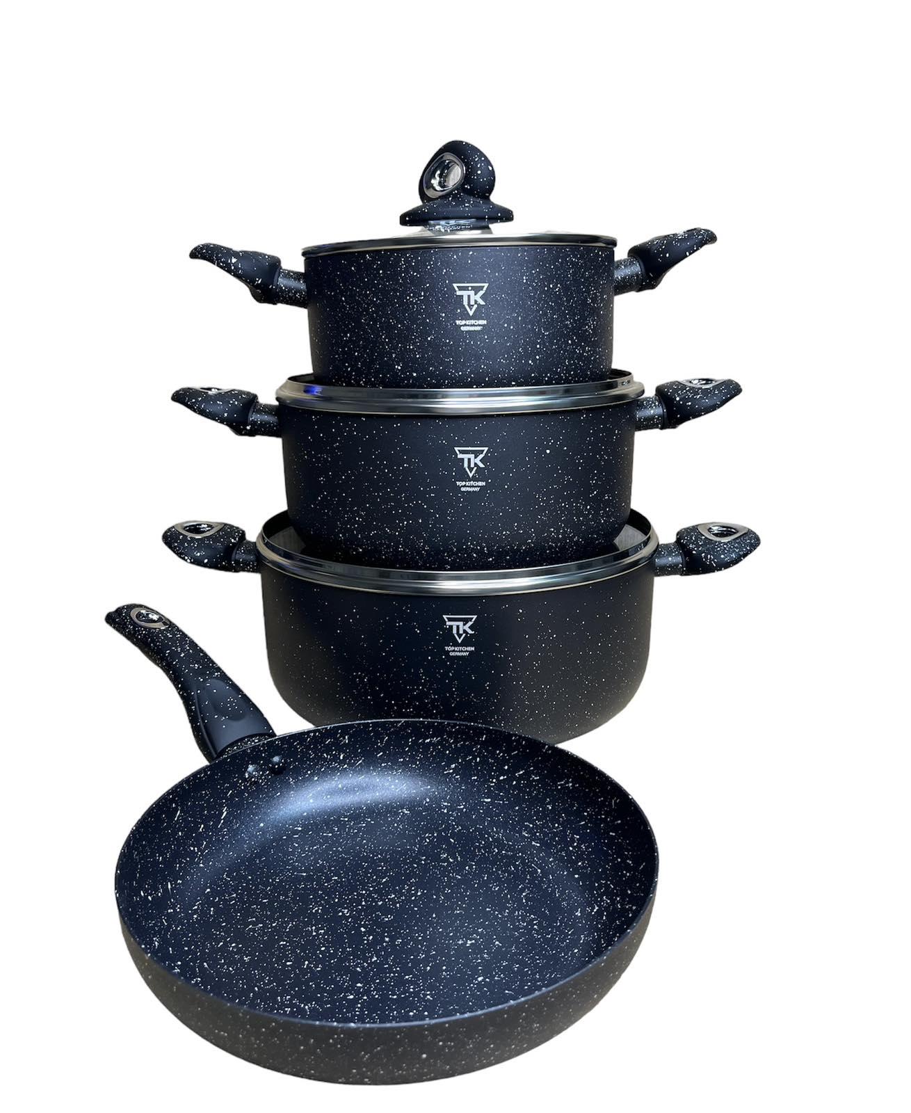 Набір посуду Top Kitchen з гранітним антипригарним покриттям Чорний (LK-73)