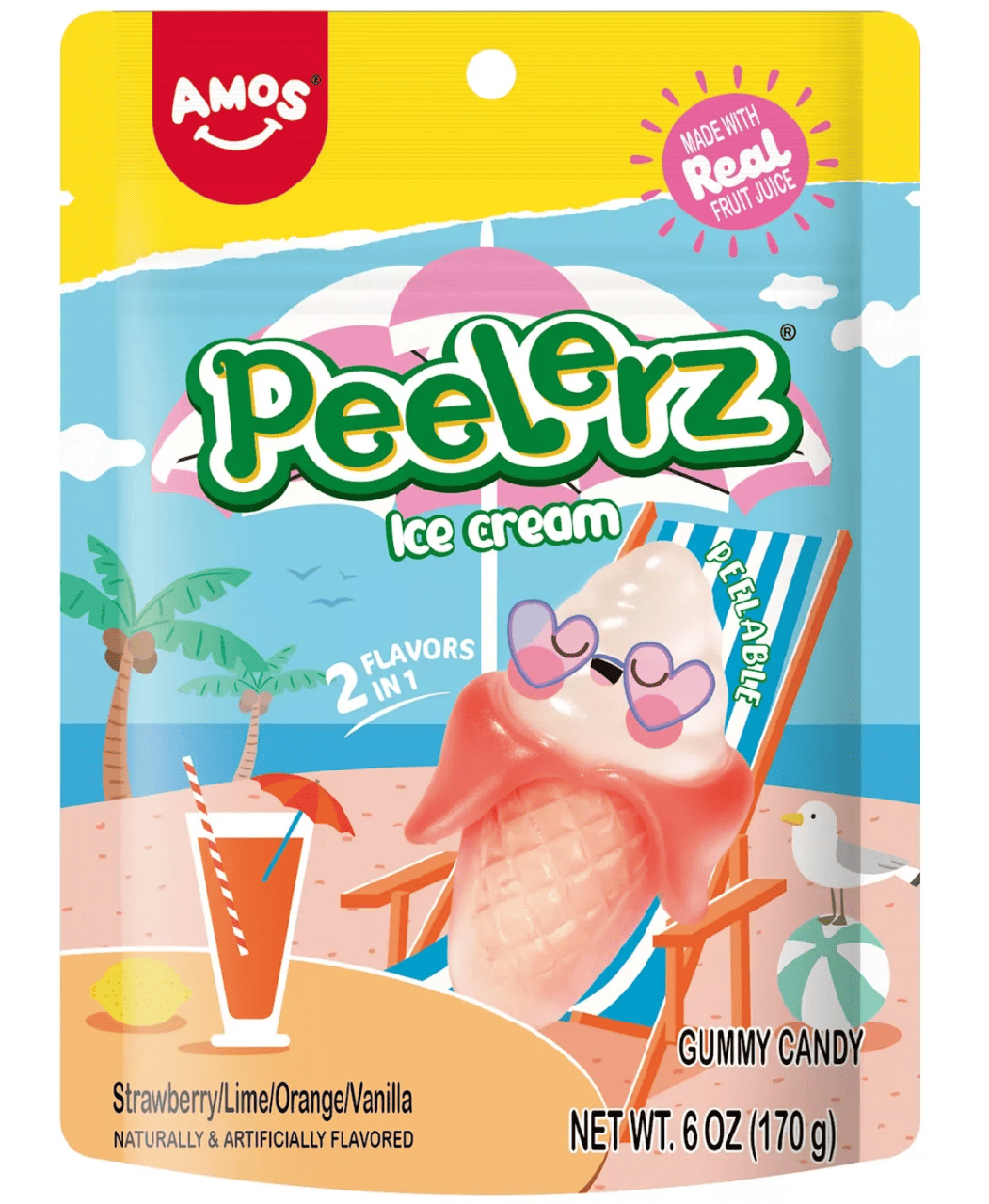 Конфеты желейные Amos Gummy Peelerz Ice Cream 170 г (3048998899)