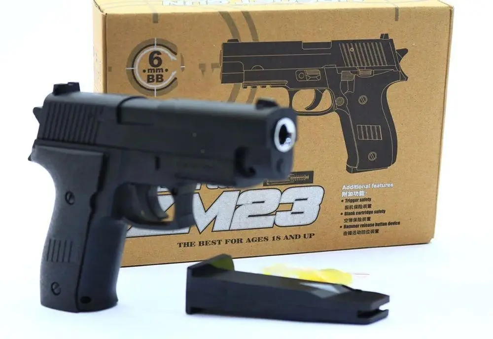 Пистолет детский SIG Sauer P226 ZM 23 железный стреляет пластиковыми пулями Черный (9761491) - фото 5