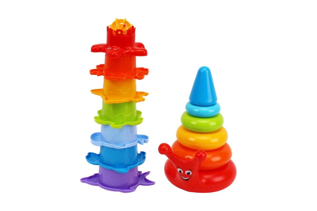Іграшка для малюків ТехноК Подарунковий набір пірамідки/їжачок/кубик (2376) - фото 5 Іграшка для малюків ТехноК Подарунковий набір пірамідки/їжачок/кубик (2376) - фото 5