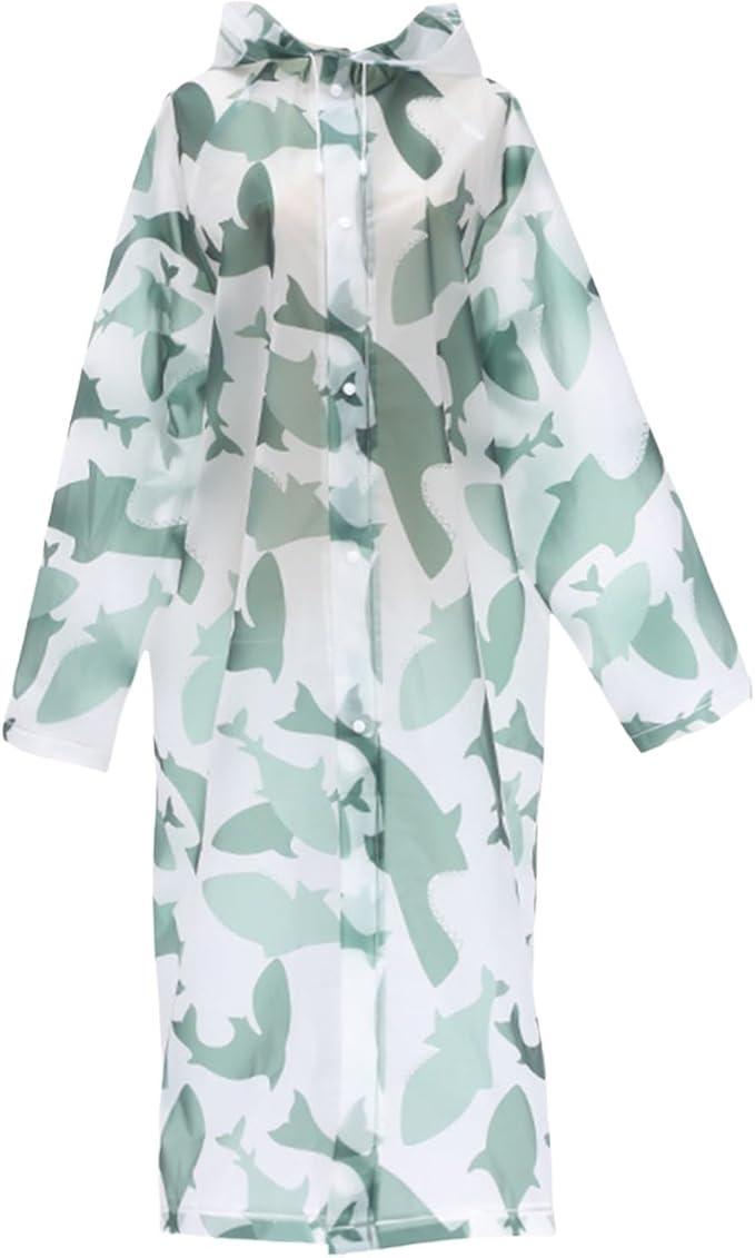 Дощовик-плащ багаторазовий Акули на кнопках з капюшоном універсальний Зелений (CH-862W) - фото 4 Дощовик-плащ багаторазовий Акули на кнопках з капюшоном універсальний Зелений (CH-862W) - фото 4