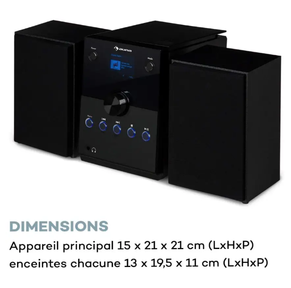 Аудиосистема музыкальный центр Auna MC-30 DAB MC-20 DAB с Bluetooth Черный (10033048) - фото 3