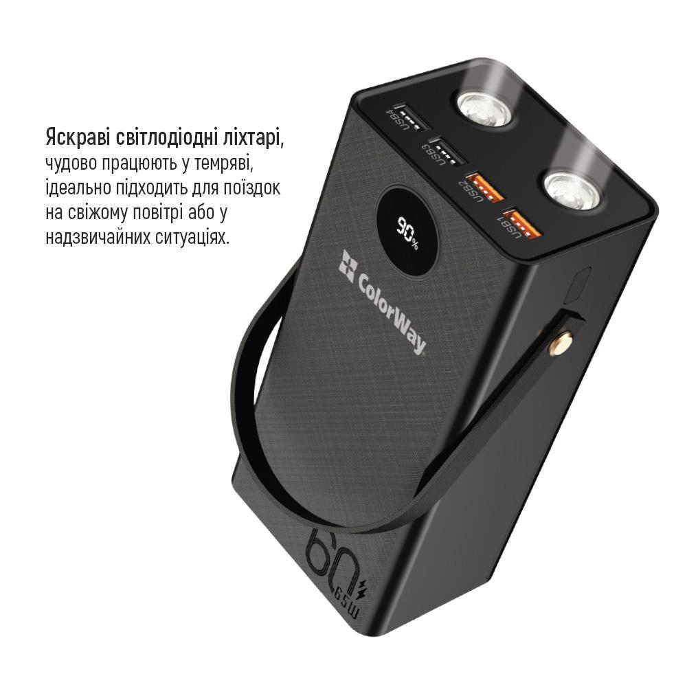 Повербанк ColorWay Powerful 60000 mAh Black (CW-PB600LPA5BK-PDD) - фото 4