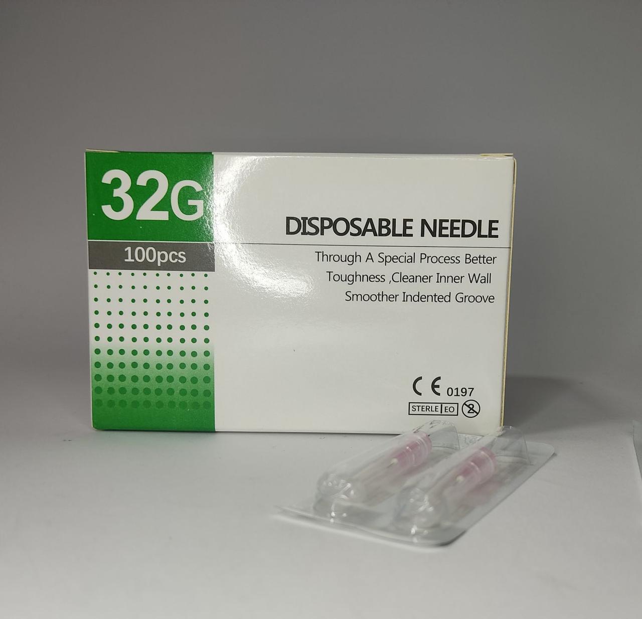 Голка для мезотерапії Disposable needle G32х8 мм 100 шт. (17836418)