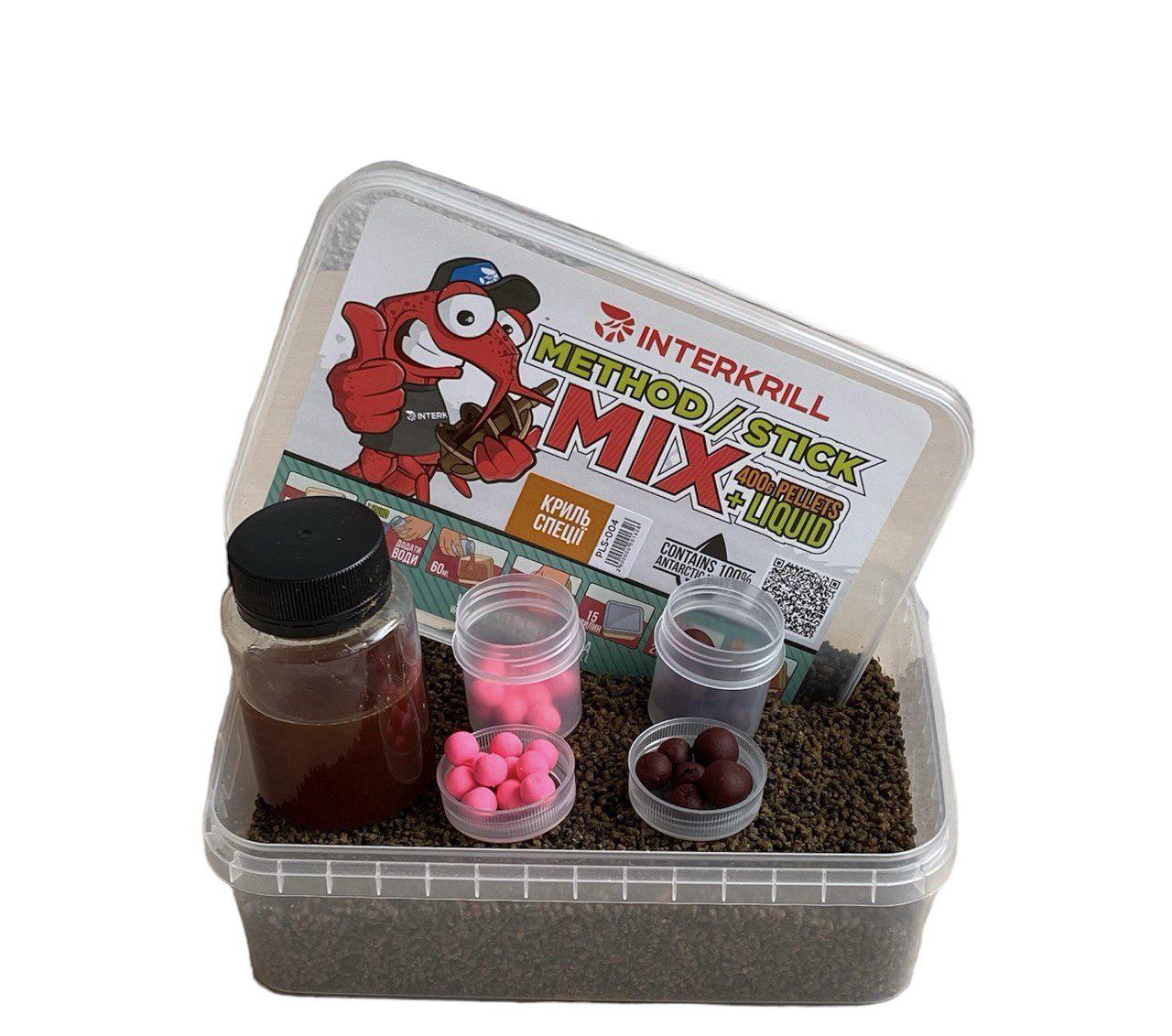 Пелетс методний INTERKRILL флет-метод мікс Кріль-спеції 4в1 (930)