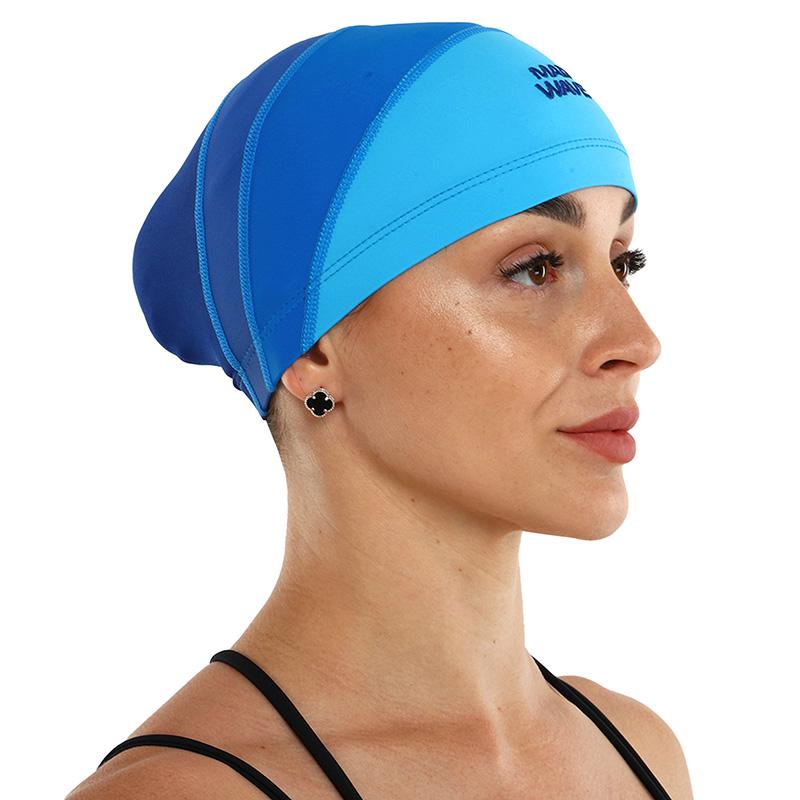 Шапочка для плавания Mad Wave на длинные волосы юниорская Long Hairs Junior M052102 Синий (60444268) - фото 6