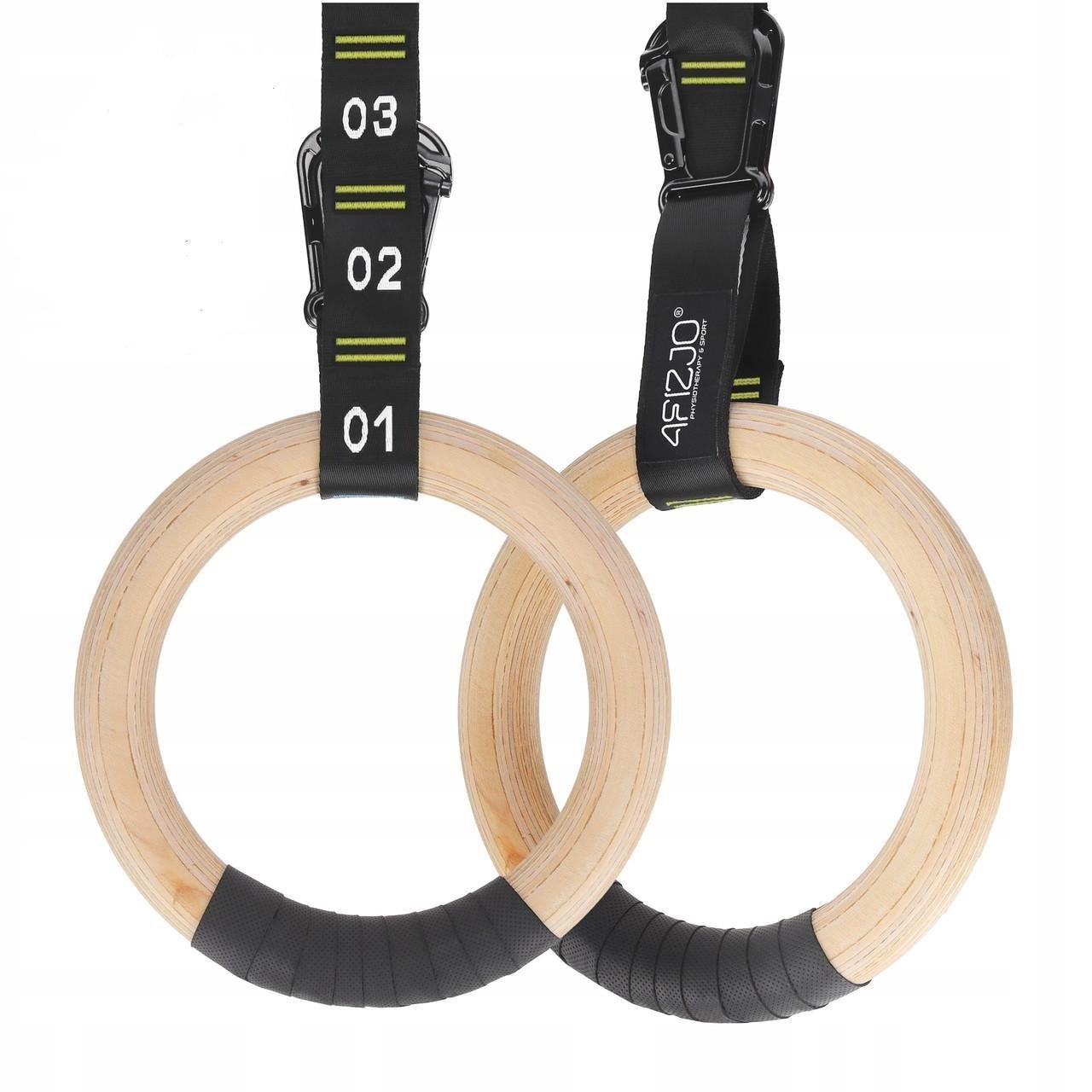 Кільця гімнастичні 4FIZJO дерев'яні регульовані Black/Yellow (P-5905973402729)