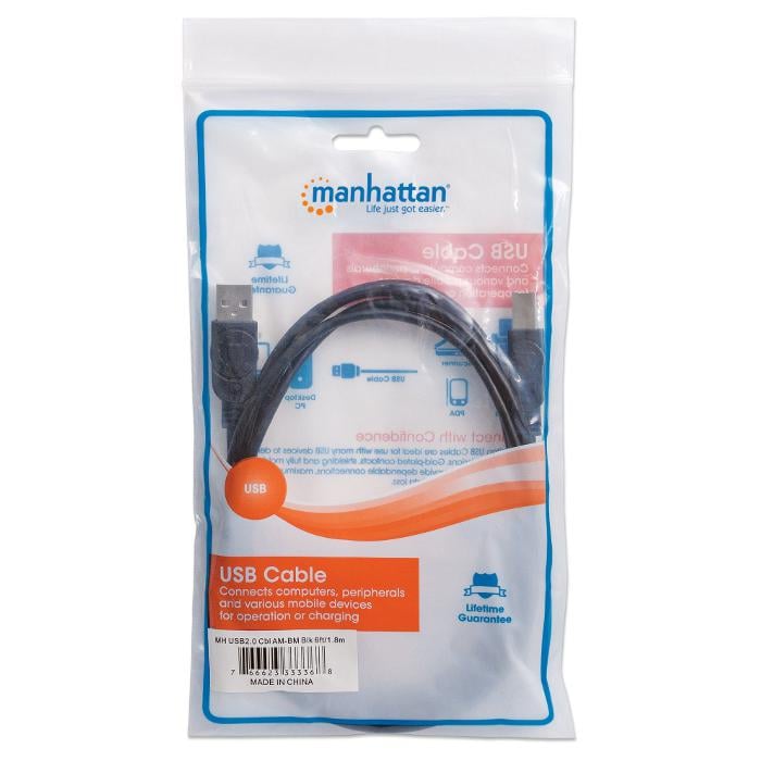 Кабель Manhattan Hi-Speed USB B Device Cable 1,8 м (333368) - фото 2 Кабель Manhattan Hi-Speed USB B Device Cable 1,8 м (333368) - фото 2