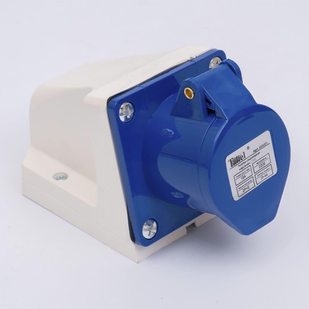 Розетка стационарная TAKEL наружная Синий (503201)