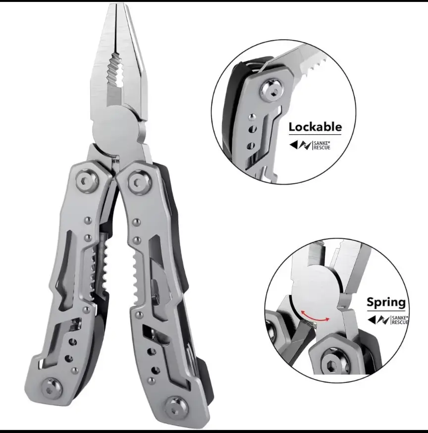 Мультитул Sanke Rescue Multi Tool 14 функції з чохлом Grey (MULTI-14IN1-SANKE-GRY) - фото 2 Мультитул Sanke Rescue Multi Tool 14 функції з чохлом Grey (MULTI-14IN1-SANKE-GRY) - фото 2
