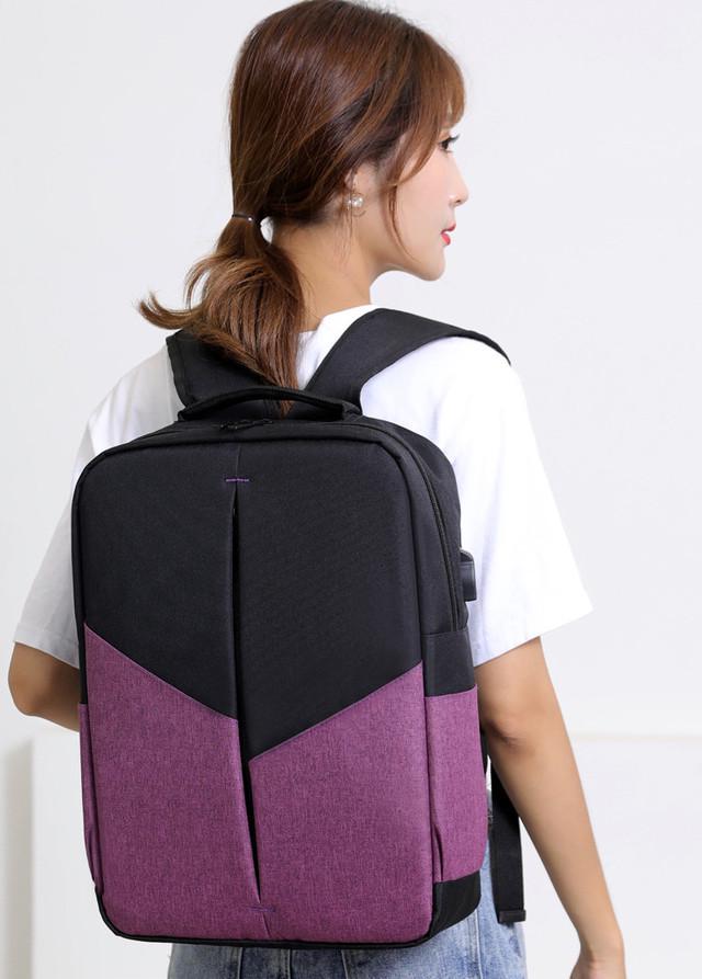 Рюкзак для ноутбука 15,6" с usb противоударный Черный/Розовый (IBN008BP)