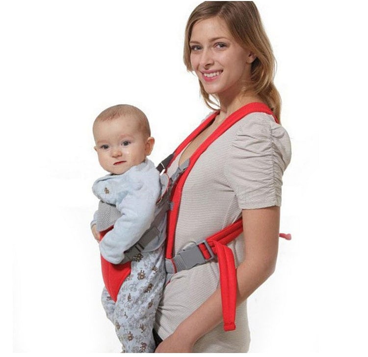 Рюкзак-слинг сумка кенгуру для переноса ребенка Baby Carriers 3-18 месяцев Красный - фото 4