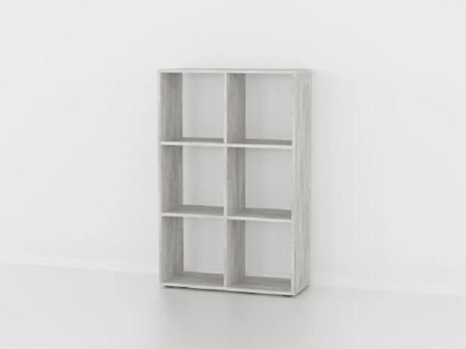 Стелаж для книг на 6 комірок відкритий Бетон (P58а)