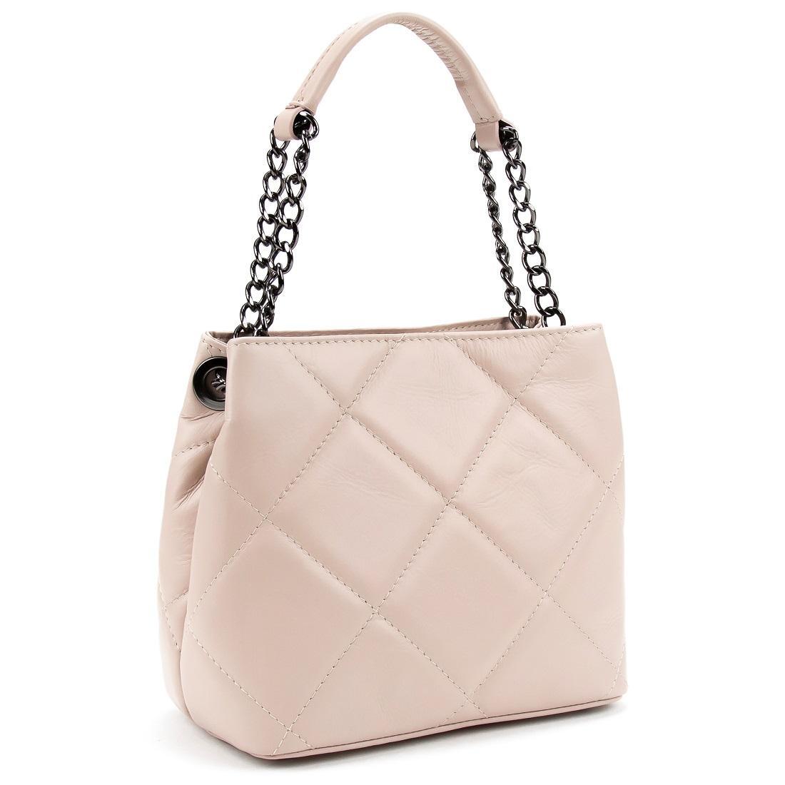 Женская сумка Royal Bag F-IT-1039P кожаная Пудровая (6550)