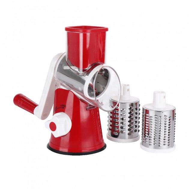 Овощерезка мультислайсер Tabletop Drum Grater Kitchen Master 3 насадки Красный (ws22935-5)