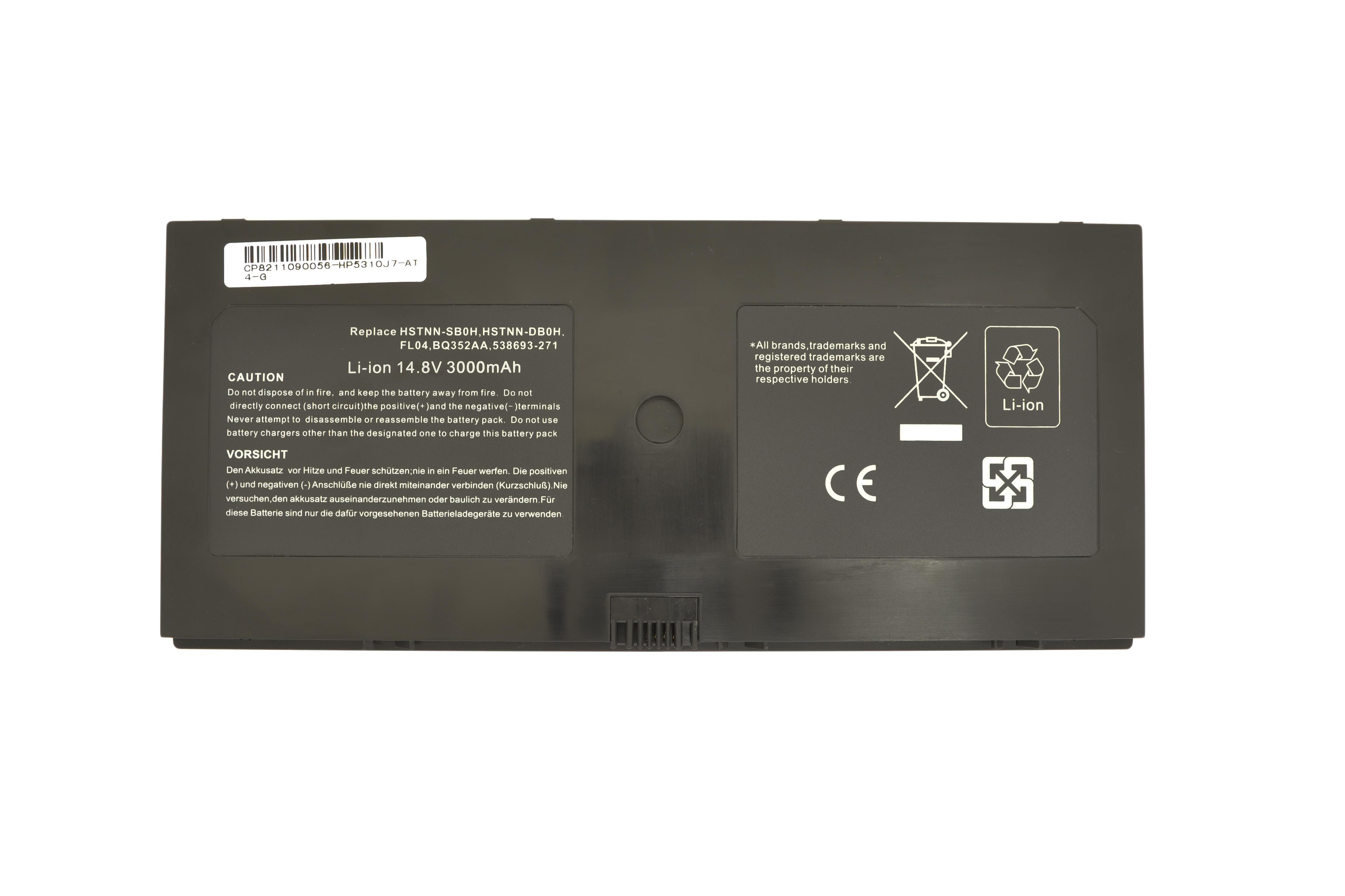 Аккумулятор для ноутбука HP Compaq HSTNN-C72C ProBook 5310M 14,8 V 3000 mAh (006332)