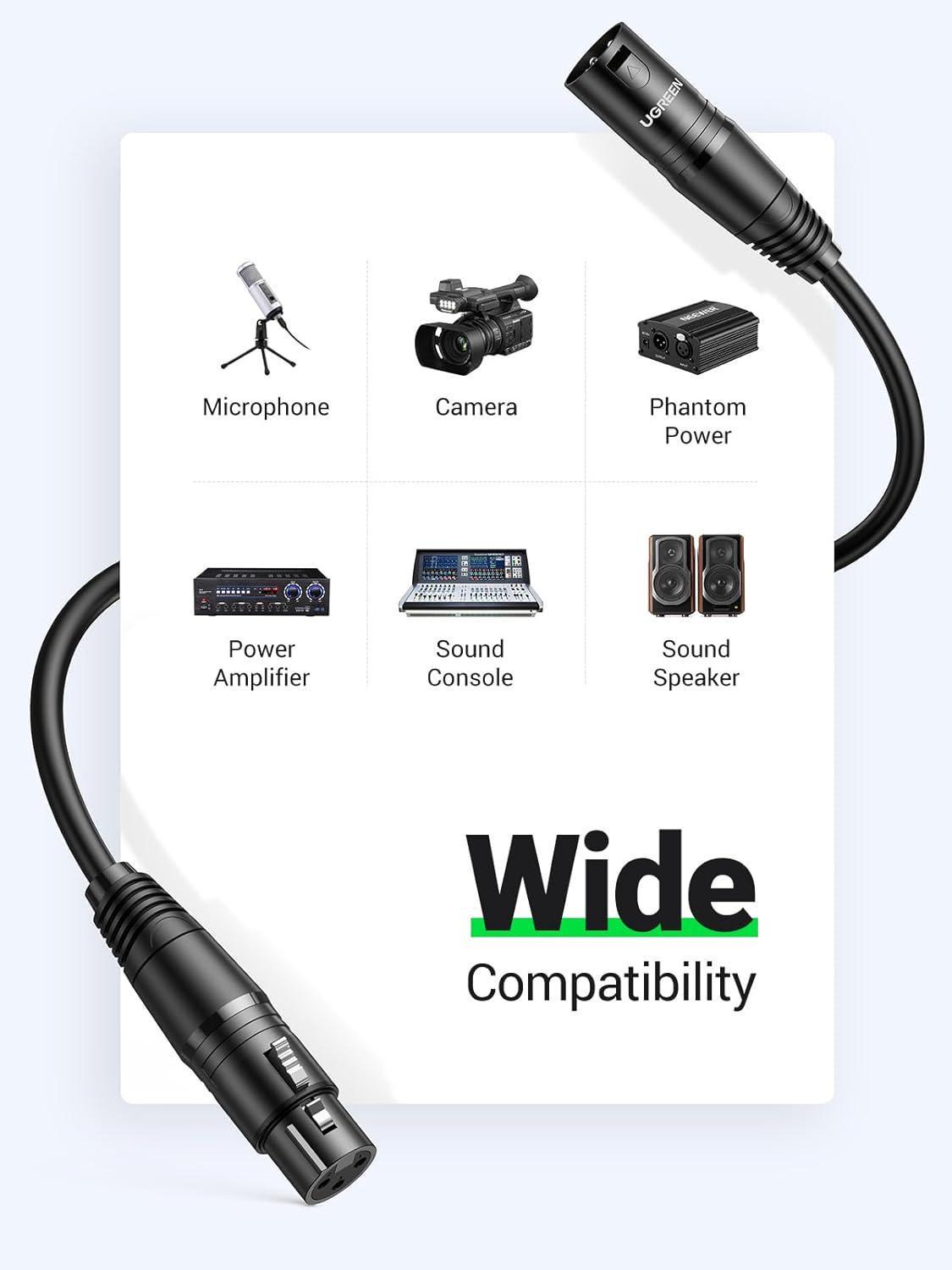 Кабель UGREEN XLR мама-XLR папа для мікшеру 3 м Чорний (20711) - фото 3 Кабель UGREEN XLR мама-XLR папа для мікшеру 3 м Чорний (20711) - фото 3