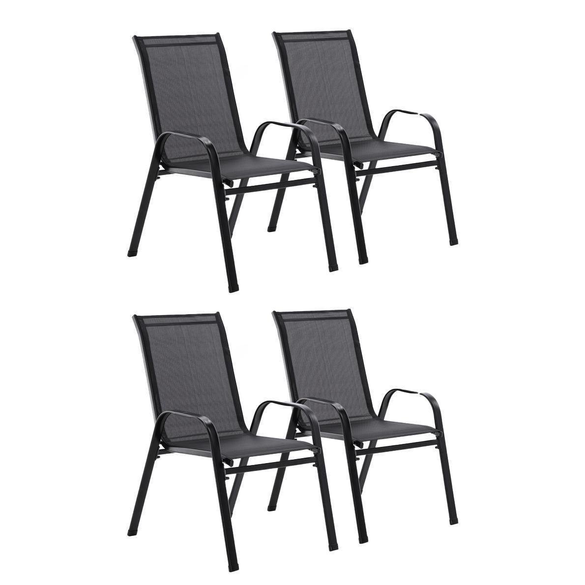 Комплект кресел садовых Lion текстилен 4 шт. Черный (40130)