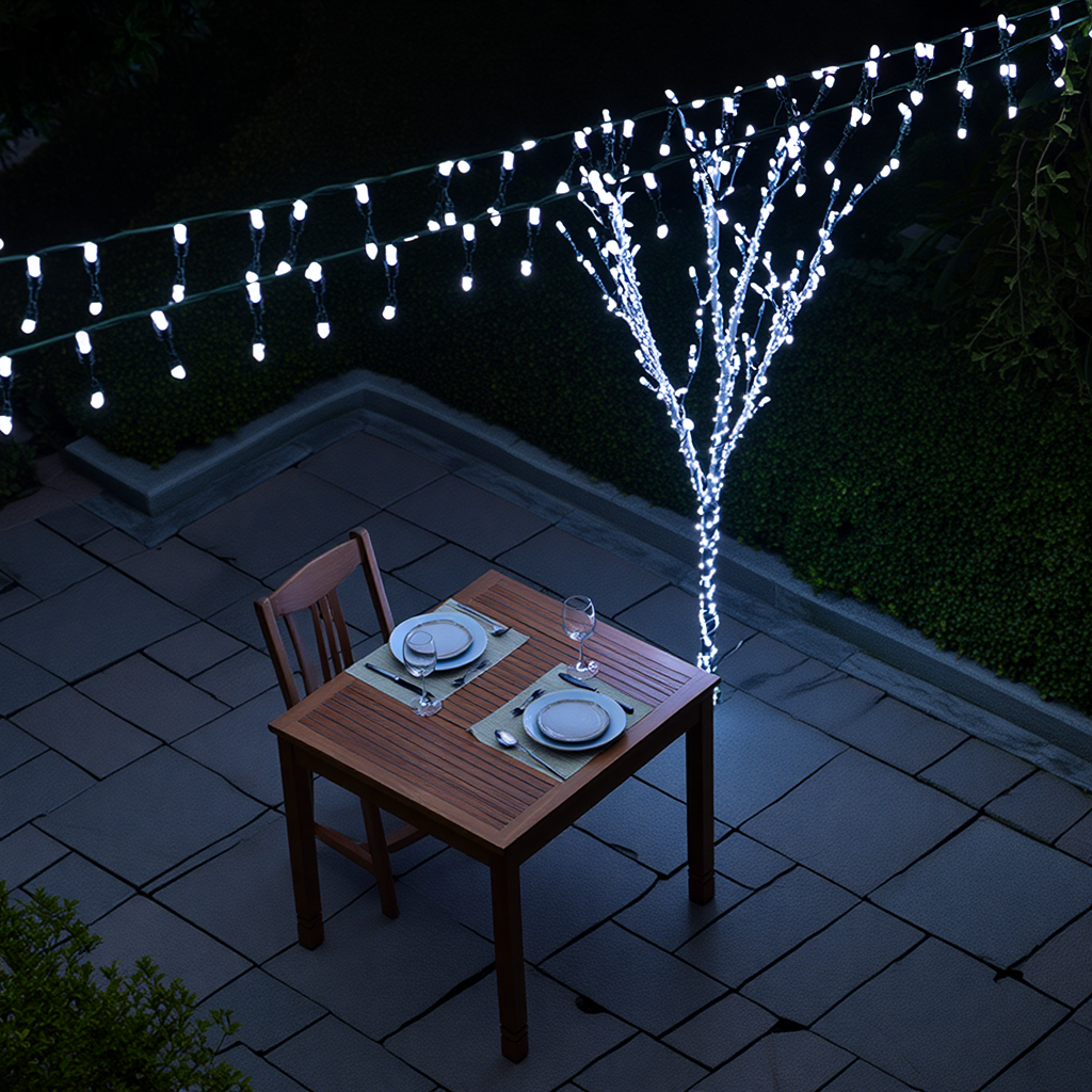 Гірлянда вулична SB300L30MBW 30 м 300 LED з сонячною батареєю Чорний/Білий (29912677) - фото 5