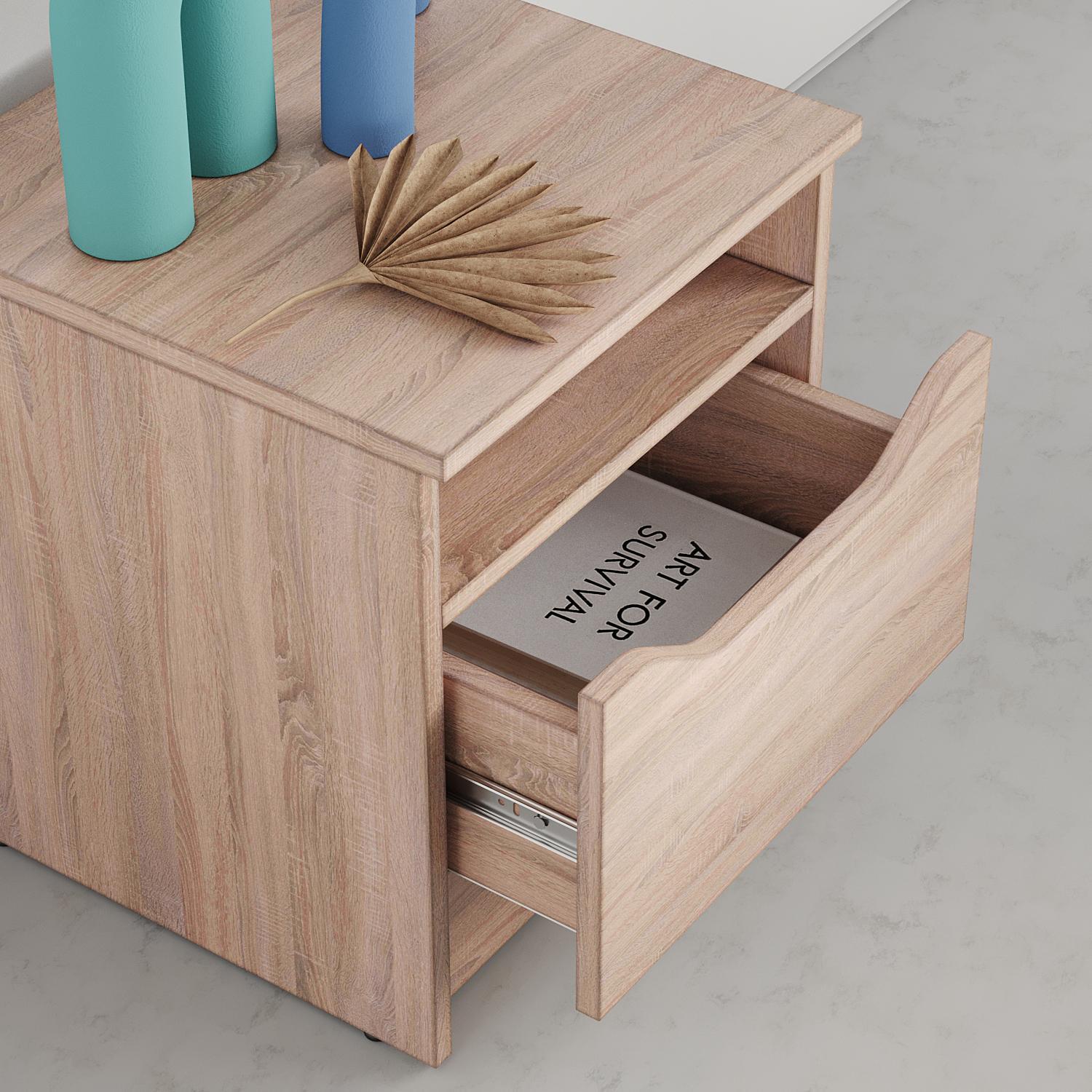 Тумба приліжкова MebelStar Лілу 40x40x44,5 см Дуб сонома (MBS-1383) - фото 3 Тумба приліжкова MebelStar Лілу 40x40x44,5 см Дуб сонома (MBS-1383) - фото 3