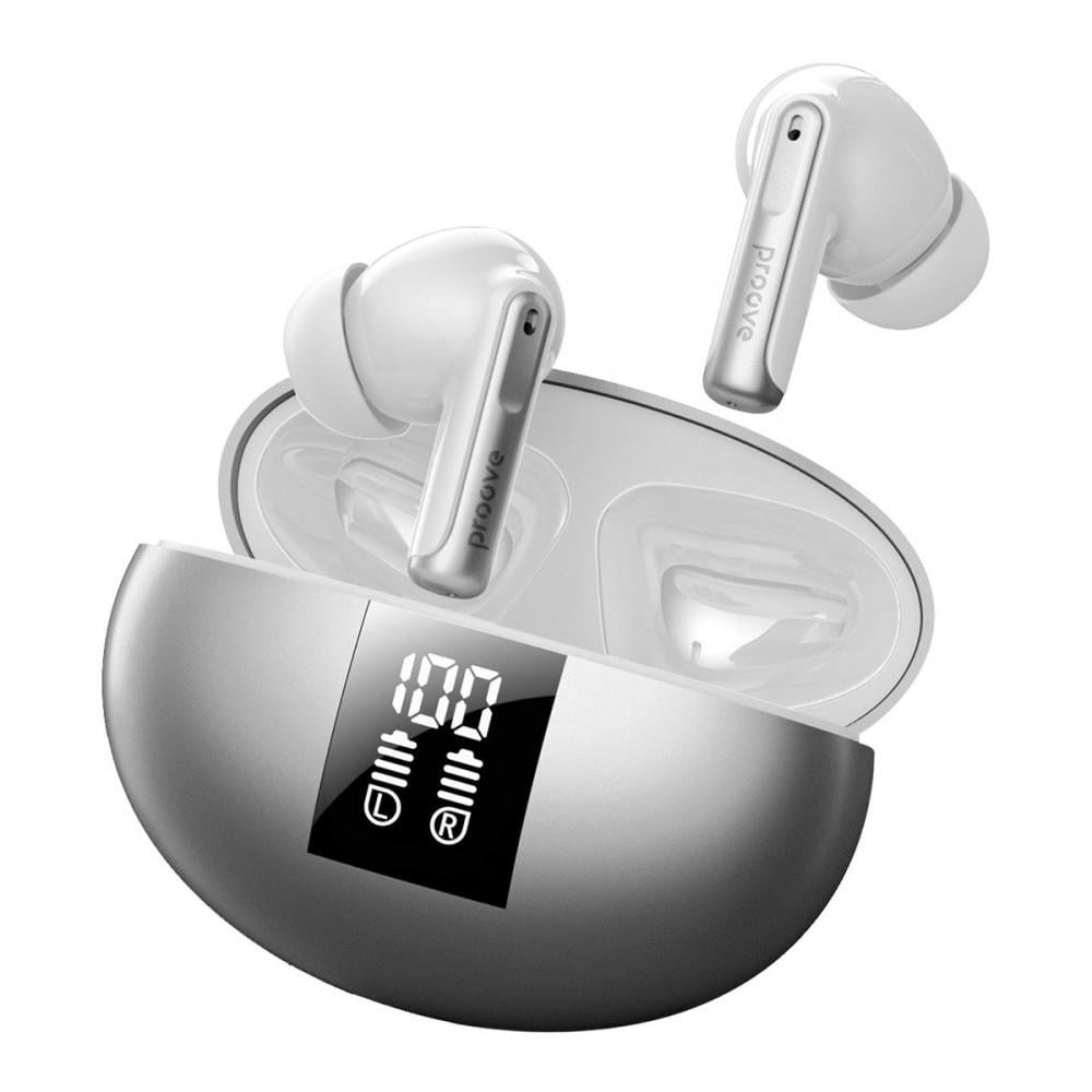 Наушники беспроводные Proove Thunder Buds SE TWS with ANC APP Silver Наушники беспроводные Proove Thunder Buds SE TWS with ANC APP Silver
