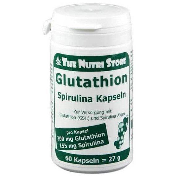 Глутатион The Nutri Store Glutathione + Spirulina 200 мг 155 мг 60 Caps (ФР-00000099)