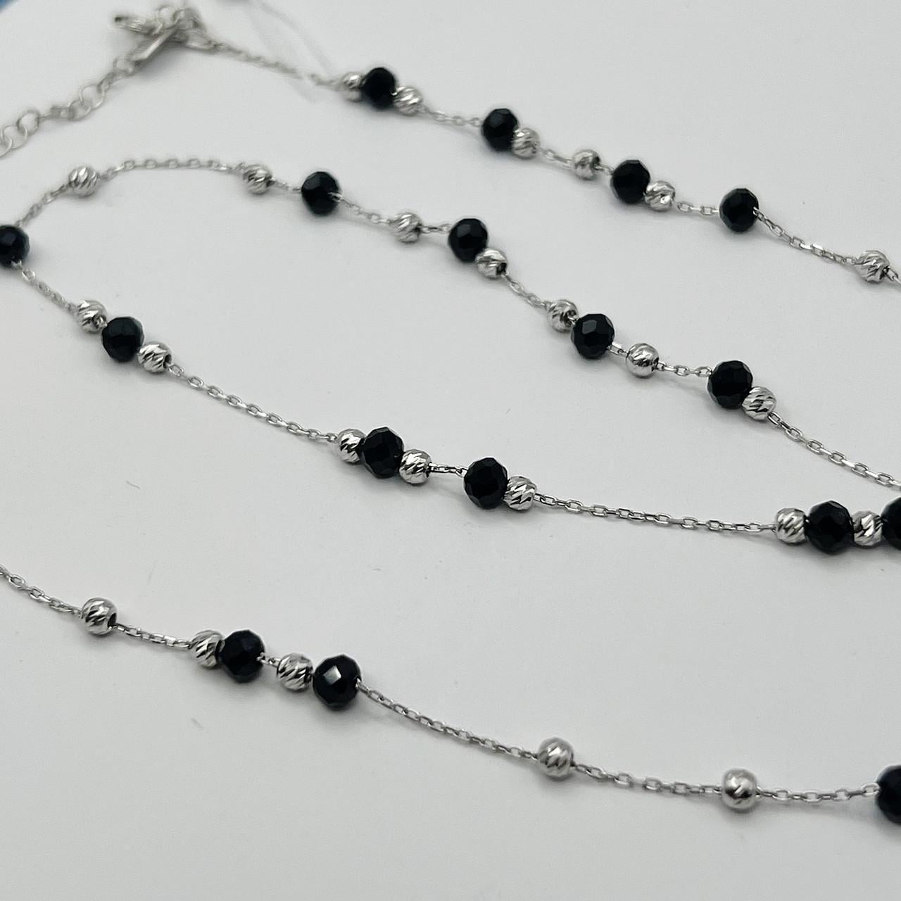 Колье серебряное с агатом 65+5 см 6,8 г (2579329833)