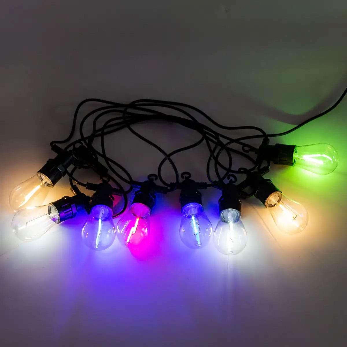 Гирлянда новогодняя уличная с лампочками светодиодная ретро LED 5 м 10 ламп Разноцветный (S14ML) - фото 8
