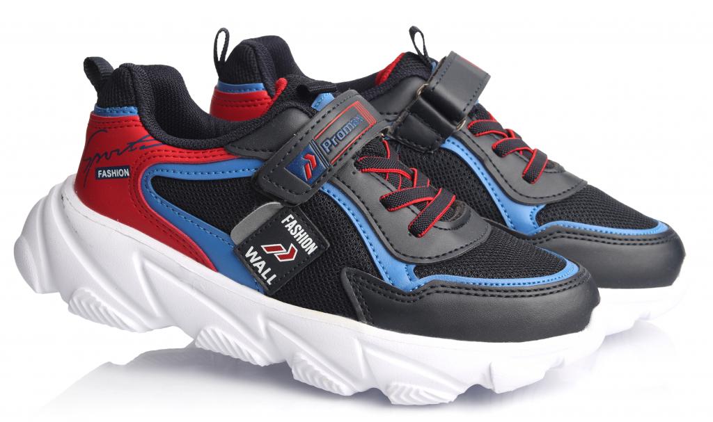 Кроссовки для мальчиков в сетку р. 33 Сине-красный (1583)