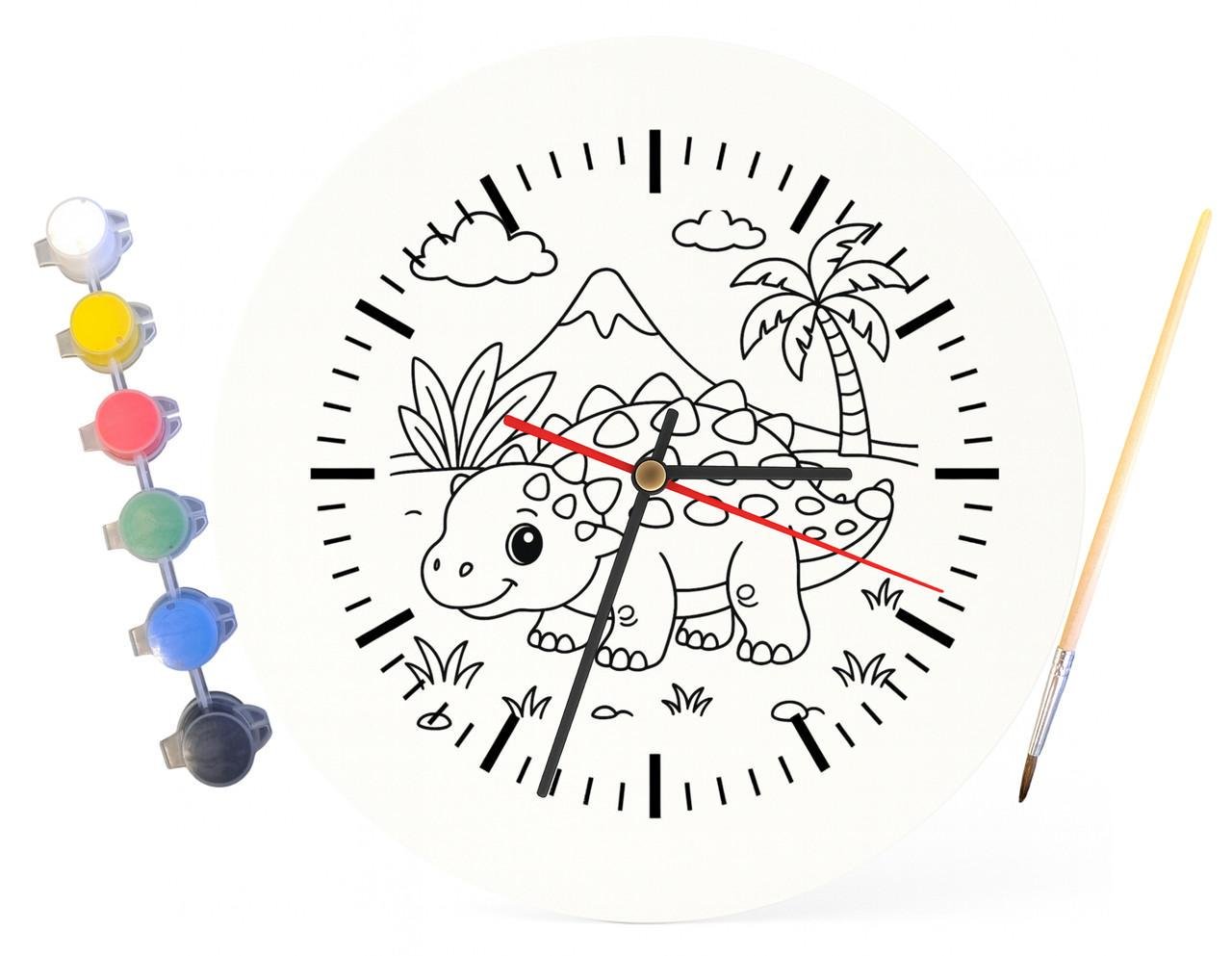 Детский набор для творчества часы раскраска Динозавр 30 см (Г0051) - фото 4 Детский набор для творчества часы раскраска Динозавр 30 см (Г0051) - фото 4