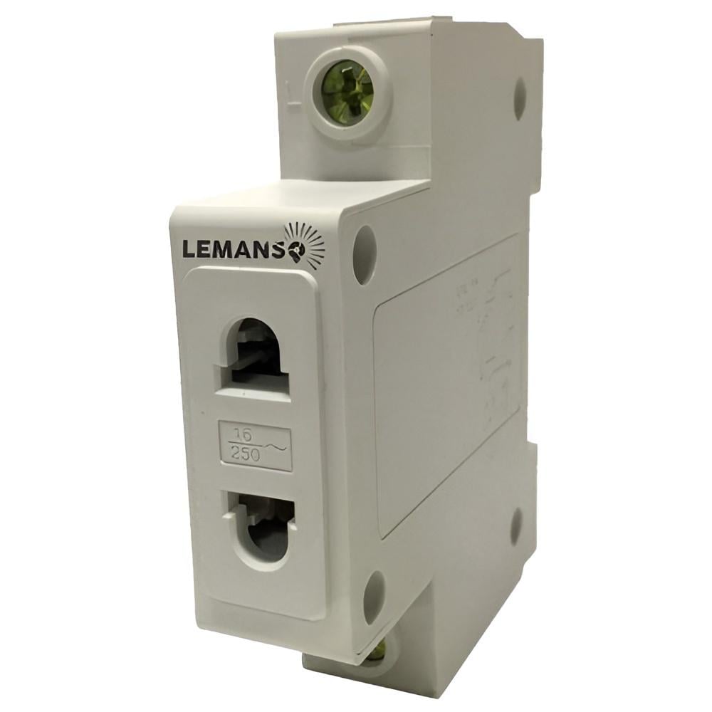 Розетка модульная Lemanso LM689 на DIN-рейку без заземления 16А (12254)