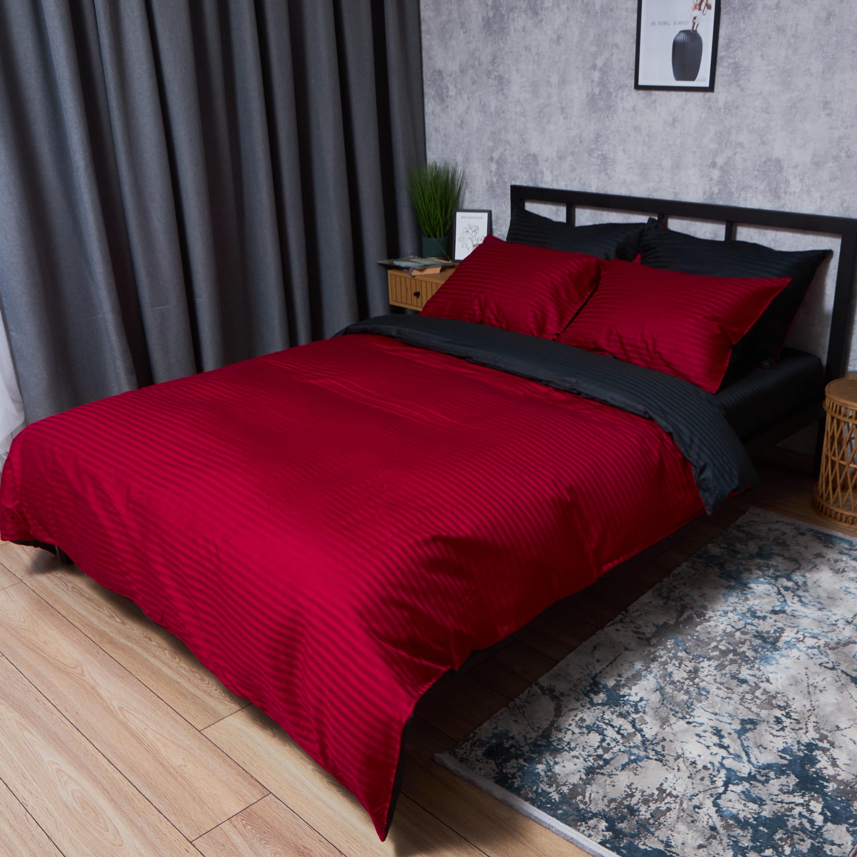 Комплект постельного белья Moon&Star Satin Stripe Dark Romance полуторный евро наволочки 2 шт./160х220 см (MS-820008562)