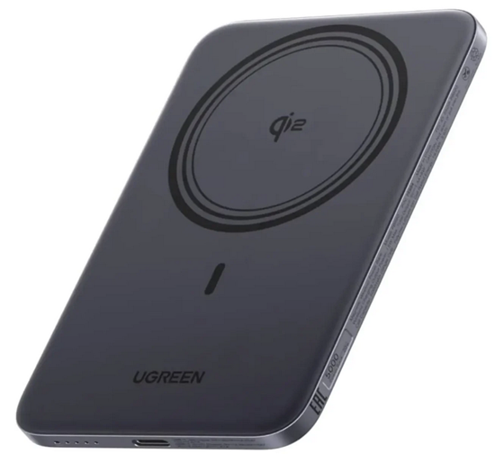 Повербанк UGREEN 5000 mAh Ultra-Slim 8,6 мм 20W Qi2 MagSafe Gray