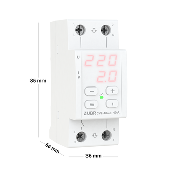 Реле напруги з контролем струму ZUBR CV2-40 red (1692095836) - фото 3 Реле напруги з контролем струму ZUBR CV2-40 red (1692095836) - фото 3