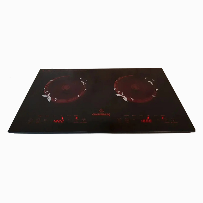 Плита інфрачервона Crownberg CB-1330 дві конфорки настільна сенсорна Чорний