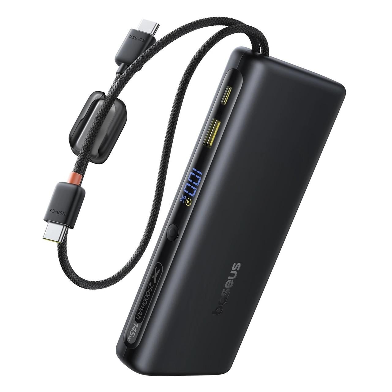 Повербанк для ноутбука BASEUS 25000 mAh 145W 1-USB-C Port\1-USB-A\2xUSB-C Cables з вбудованим кабелем (2900828995)