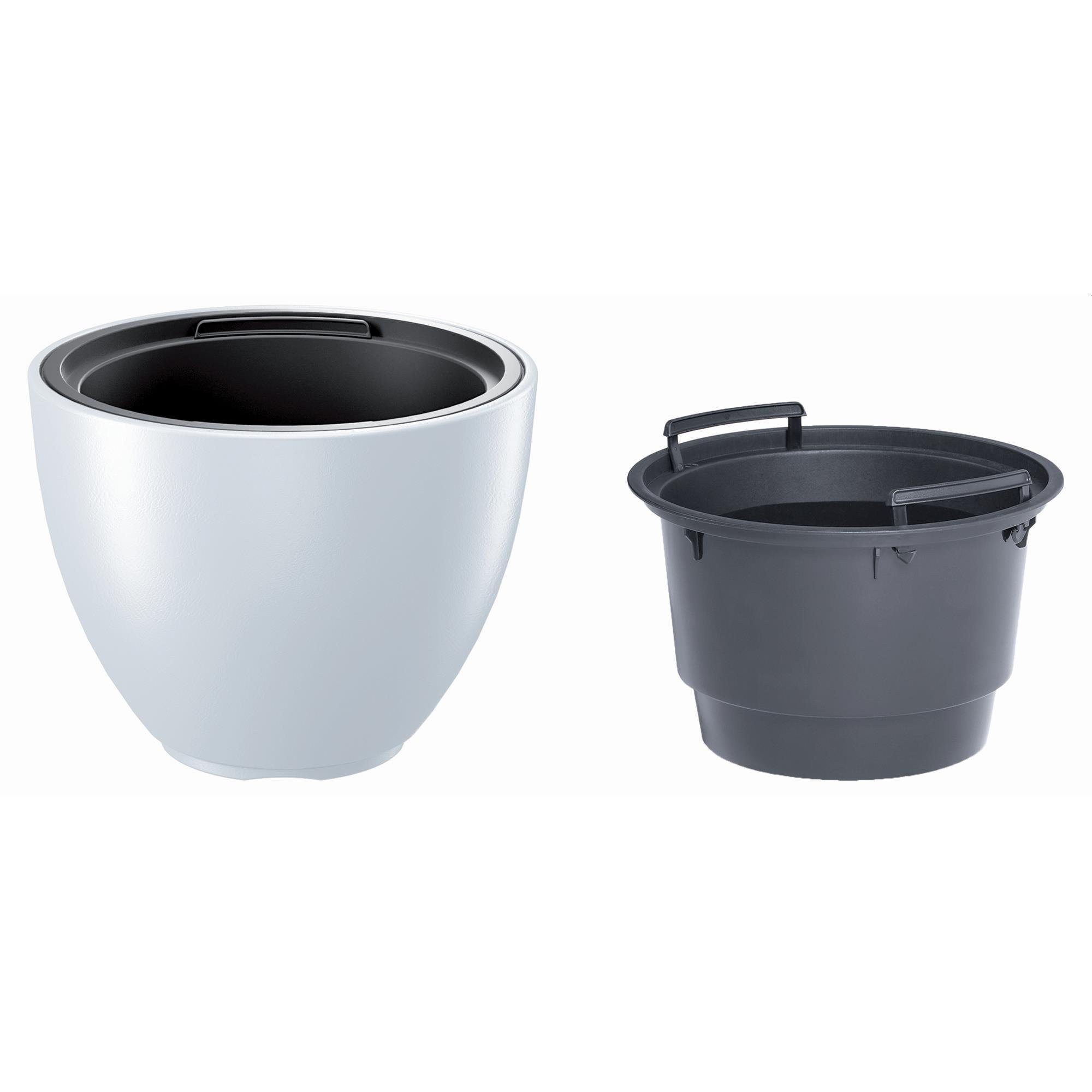 Горшок для цветов Prosperplast HEOS 30х23 см круглый с вкладышем Белый (89274-449)