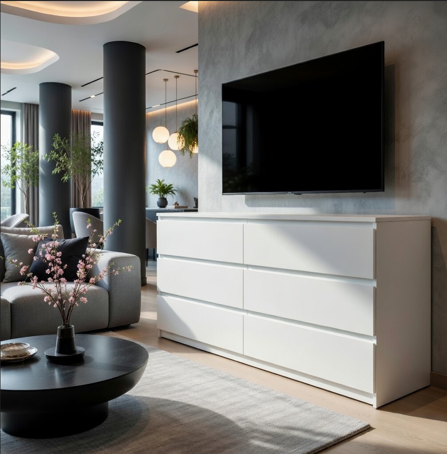 Комод для одежды Мастер Форм Брайт 1500х376х730 мм Белый (20071)