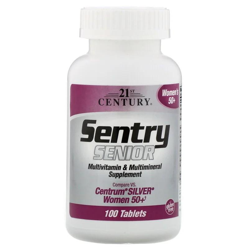 Витамины 21st Century Sentry Senior Multivitamin & Multimineral Supplement Women 50+ 100 таблеток Витамины 21st Century Sentry Senior Multivitamin & Multimineral Supplement Women 50+ 100 таблеток
