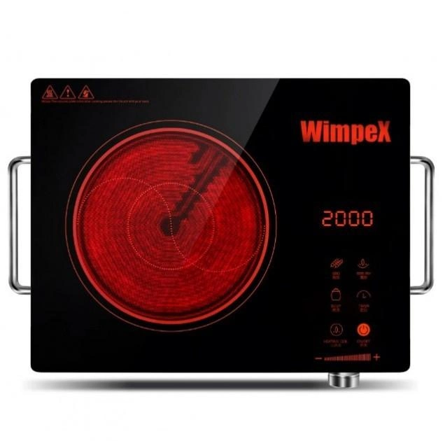 Плита инфракрасная индукционная Wimpex WX-1324 2000 Вт с функцией барбекю Black (AASMV63)