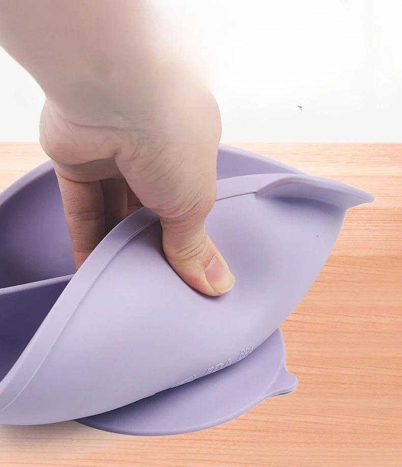 Набір силіконового дитячого посуду Purple (13824328) - фото 3