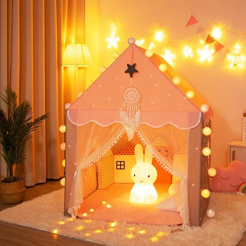 Детская палатка с фонариками Kruzzel 22653 Розовый - фото 8