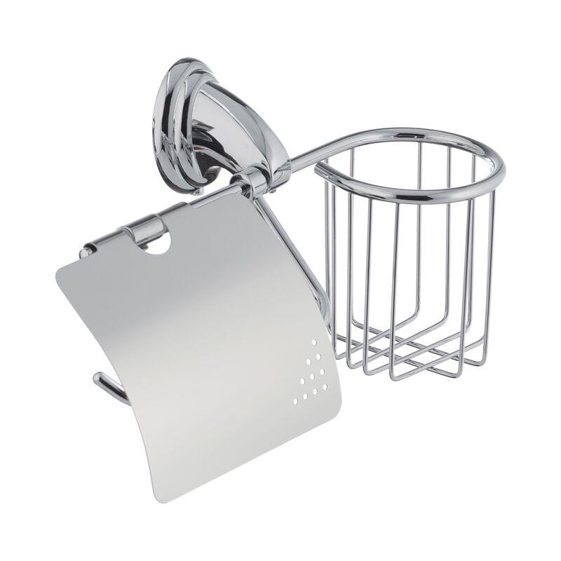 Бумагодержатель для туалета с крышкой и корзиной Zerix LL1494