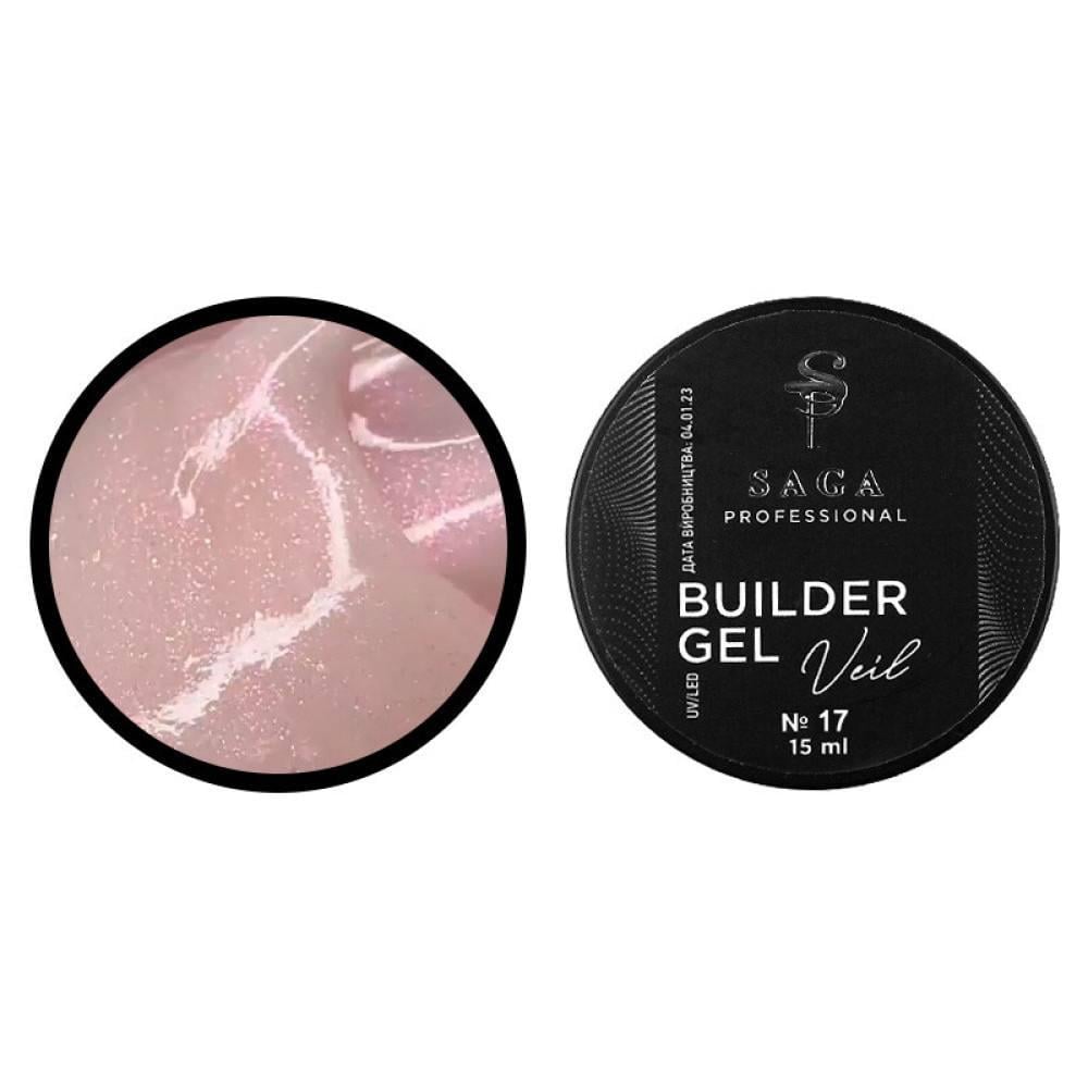 Гель для наращивания Saga Professional Builder Gel Veil 17 15 мл Персиковый (28583204)
