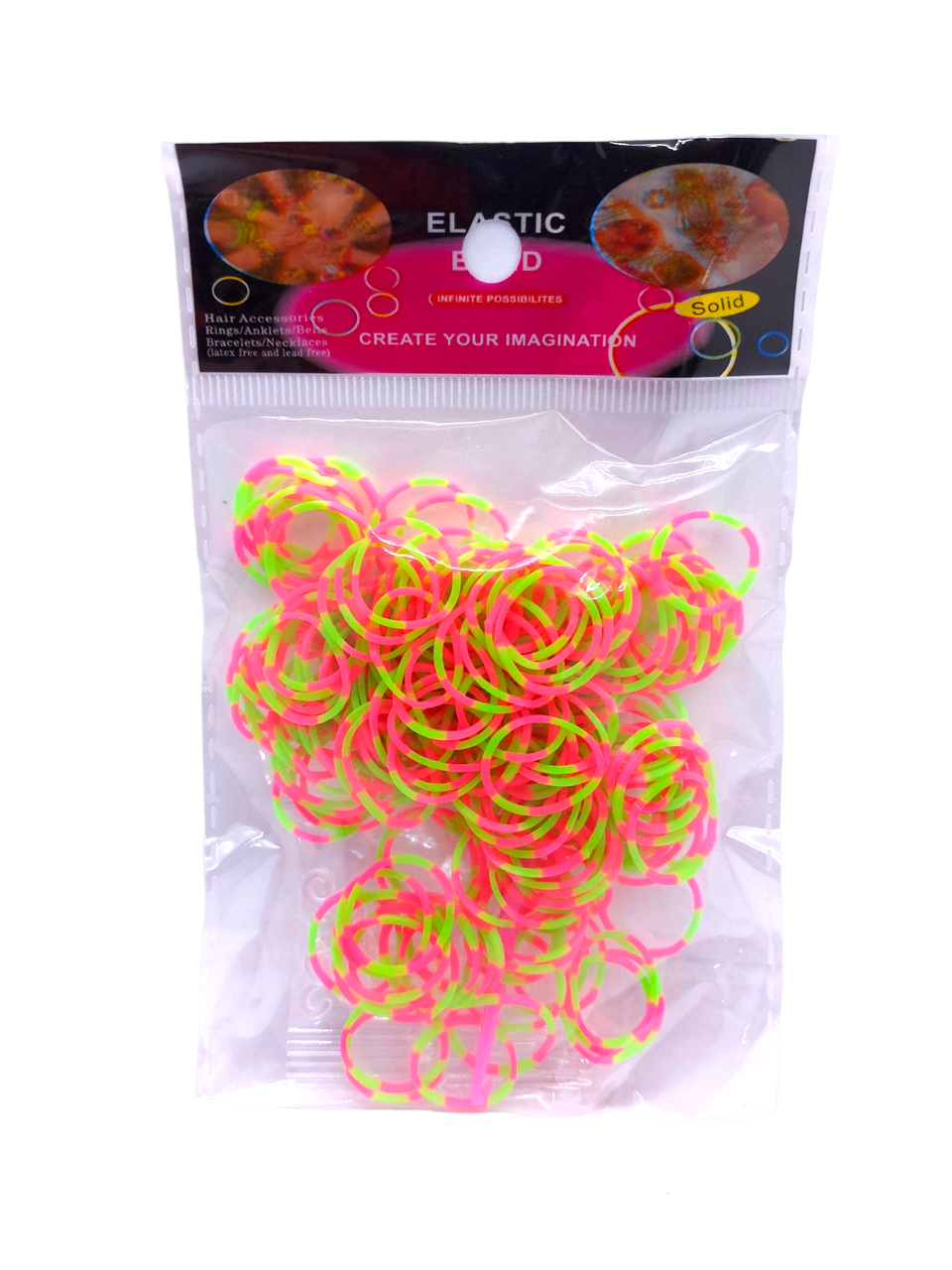 Резинки для плетіння браслетів 200 шт. Рожево-зелений