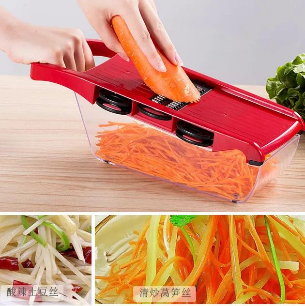 Овочерізка ручна Mandoline Slicer з контейнером для овочів та фруктів 6в1 - фото 3