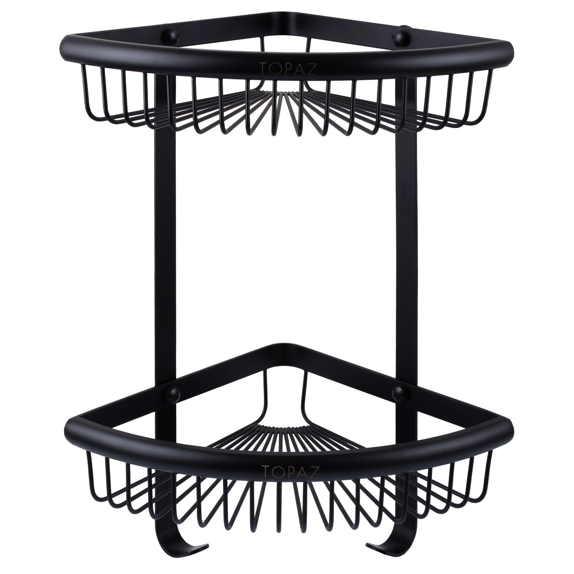 Полка настенная для ванной TOPAZ TKB-4115-2-BL 000021349 металлическая двойная Черный (103518)